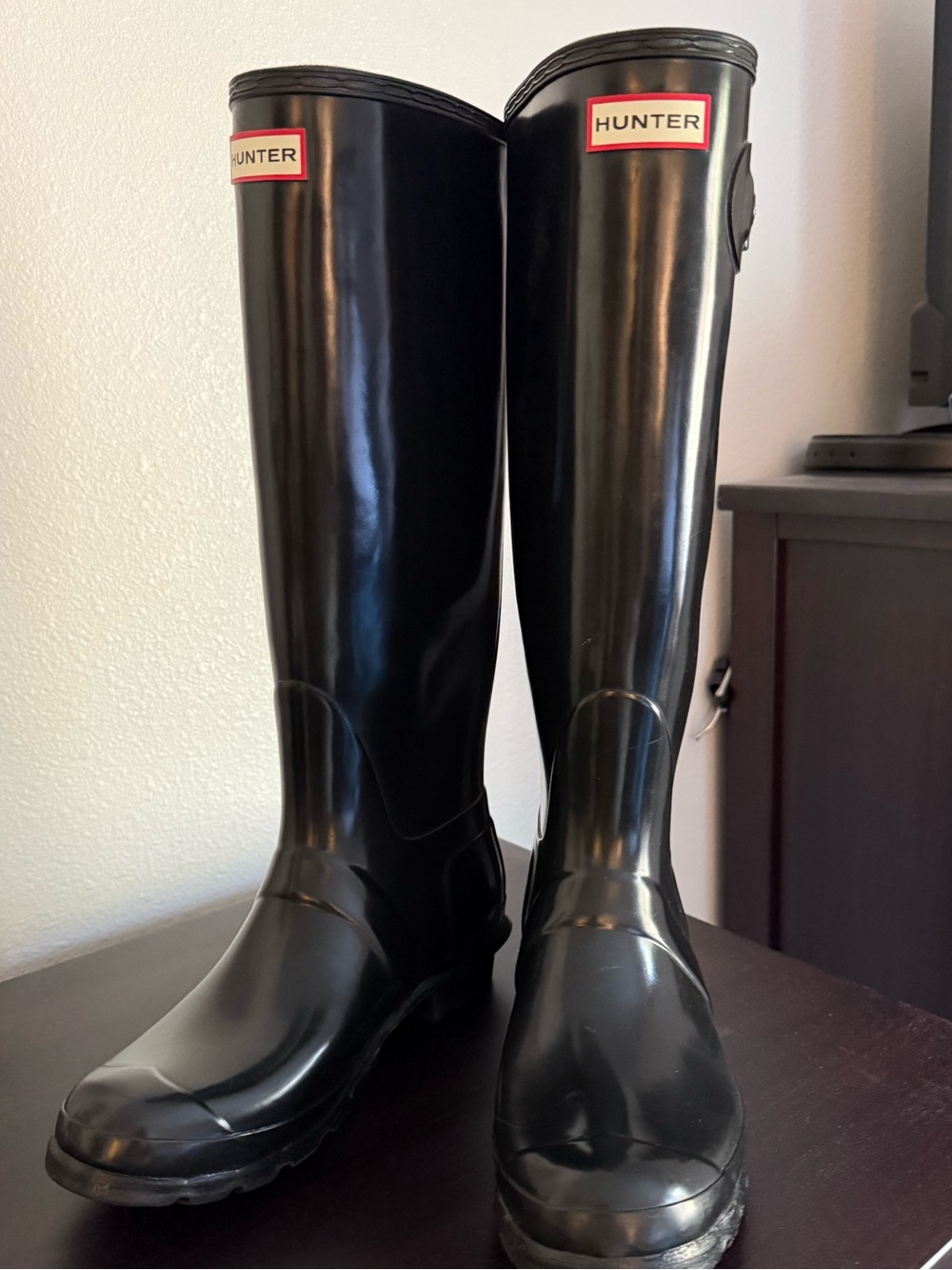 Hunter Black Gloss Tall Women's Rain Boots